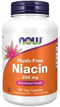 Now Foods niatsiin, loputusvaba, 250 mg, 180 kapslit