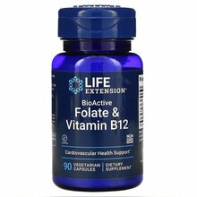 Life Extension BioActive folaat & vitamiin B12, 90 kapslit