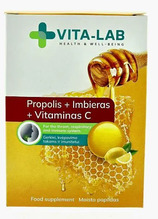 Vita Lab kurgupastillid Propolis+Ingver+C-vitamiin, 12 tk