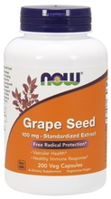 Now Foods viinamarjaseemne ekstrakt 100 mg + C-vitamiin, 200 kapslit