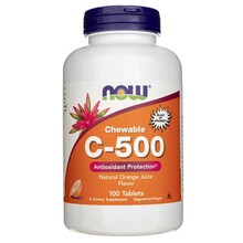 Now Foods C-vitamiin C-500, apelsinimaitseline, 100 tabletti