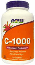 Now Foods C-vitamiin-1000 kibuvitsamarjadega, pikatoimeline, 250 tabletti