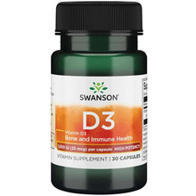 Swanson D3-vitamiin 1000 IU, 30 kapslit