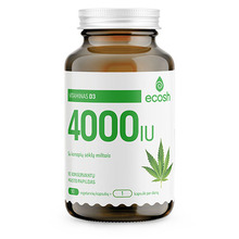 Ecosh D3-vitamiin 4000IU kanepiseemnejahuga, 90 kapslit