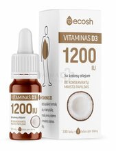 Ecosh D3-vitamiin kookosõliga 1200IU, 10 ml