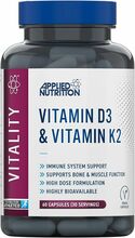Applied Nutrition D3- ja K2-vitamiin, 60 kapslit