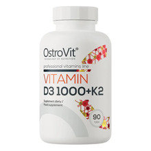 OstroVit Vitamin D3 1000 IU + K2, 90 tabletti
