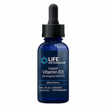 Life Extension D3-vitamiin 2000 IU, piparmündimaitselised tilgad, 29,57 ml