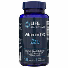 Life Extension D3-vitamiin, 3000 IU, 120 kapslit