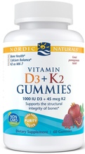 Nordic Naturals D3 + K2 vitamiini kummikommid, 60 tk