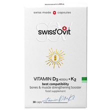 Swissovit D3-vitamiin 4000IU + K2, 30 kapslit