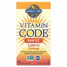 Garden of Life Vitamin Code RAW D3, 125 mg (5000 IU), 60 kapslit
