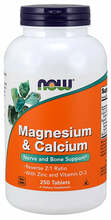 Now Foods magneesium & kaltsium tsingi ja D3-vitamiiniga, 250 tabletti