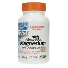 Doctor's Best kõrge imendumisega magneesium 100 mg, 120 tabletti