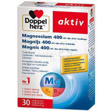 Doppelherz Aktiv magneesium 400+B1+B6+B12+foolhape, 30 tabletti