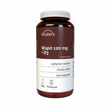 Vitalers kaltsium 120 mg + D3-vitamiin, 120 kapslit