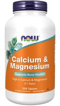 Now Foods kaltsium ja magneesium, 500 mg kaltsiumi ja 250 mg magneesiumi, 250 tabletti