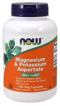 Now Foods magneesiumi ja kaaliumi aspartaat tauriiniga, 120 kapslit