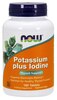 Now Foods Potassium Plus Jodine, kaalium + jood, 180 tabletti