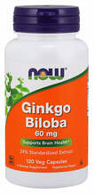 Now Foods Ginkgo Biloba 60 mg, 120 kapslit