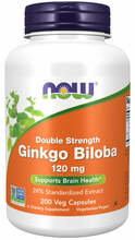 NOW Foods Ginkgo Biloba, Double Strength, 120 mg, 200 kapslit