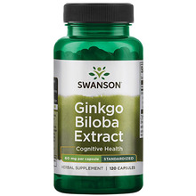 Swanson Ginkgo Biloba ekstrakt 60 mg, 120 kapslit