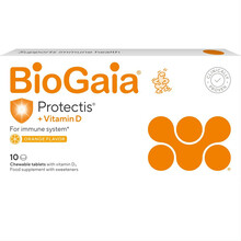 Biogaia Protectis närimistabletid D3-vitamiiniga, apelsinimaitselised, 10 tk