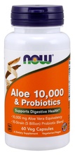 Now Foods Aloe 10,000 & probiootikumid, 60 kapslit