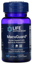 Life Extension MacuGuard silmatugi safrani ja astaksantiiniga, 60 kapslit