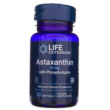 Life Extension astaksantiin fosfolipiididega 4 mg, 30 kapslit