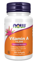 Now Foods A-vitamiin 10000 IU, 100 pehmekapslit