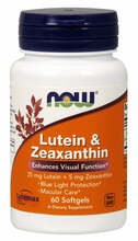 Now Foods luteiin ja zeaksantiin, 25 mg/5 mg, 60 kapslit