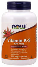 Now Foods K2-vitamiin MK4, 100 mcg, 250 kapslit