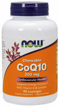 NOW Foods koensüüm Q10 200 mg, 90 närimistabletti