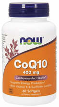 Now Foods CoQ10 letsitiini ja E-vitamiiniga, 400 mg, 60 pehmekapslit