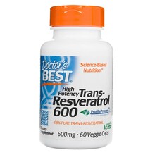 Doctor's Best trans-resveratrool 600 mg, 60 kapslit