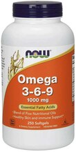 Now Foods Omega 3-6-9 1000 mg, 250 kapslit