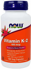 Now Foods K2-MK4-vitamiin 100 mcg, 100 kapslit