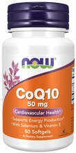 Now Foods CoQ10 50 mg koos E-vitamiiniga, 50 kapslit