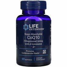 Life Extension koensüüm Q10 ubikinoon 50 mg + D-limoneen 100 mg, 60 kapslit
