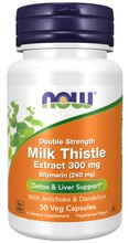 NOW Foods Milk Thistle, Double Strength, 300 mg, 50 kapslit