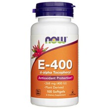 Now Foods E-vitamiin E-400 D-alfa-tokoferool, 100 kapslit