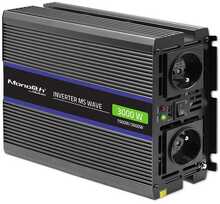 Pingemuundur Qoltec Monolith 3000 MS Wave, 12 V - 230 V, 1500/3000 W, USB
