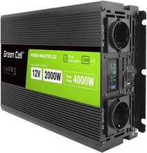 Autoinverter Green Cell PowerInverter LCD INVGC12P2000LCD, 12 V - 230 V, 2000 W/40000 W