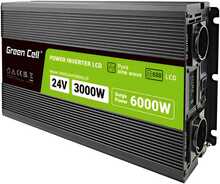 Autoinverter Green Cell INVGC24P3000LCD, 24 V - 230 V, 3000 W, must