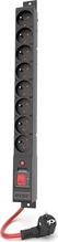 Pikendusjuhe Acar S8 must 8 pistikupesa, 230 V, 3 m