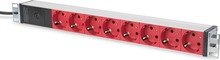 Pistikupesa Digitus DN-95410-R 8x punane schuko, 2,0 m