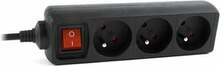 UPS pikendusjuhe Gembird EG-PSU3F-01, 3 pistikut, 0.6 m, must