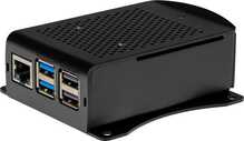 Alumiiniumkorpus ventilaatoriga Raspberry Pi 5 B, must