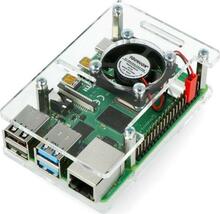 Raspberry Pi 4B/3B+/3B/2B korpus ventilaatoriga GRAVLASER, läbipaistev